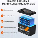 12V 100AH LiFePO4 Pacco batteria ricaricabile con BMS per barca RV US EU Tax Free