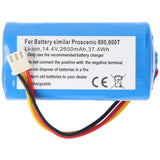 14,4V 2600mAh Batteria di Ricambio Li-ion per Proscenic 800T/820T/830T/820S, Solo con Connettore Bianco