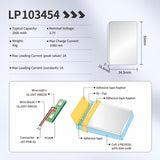 LP103455 Batteria ai polimeri di litio ricaricabile da 3,7 V e 2000 mAh per sistema di sicurezza domestico