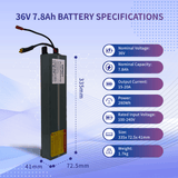 KEEPBATT Batteria sostitutiva agli ioni di litio ad alte prestazioni da 36 V e 7,8 Ah per monopattino elettrico M365