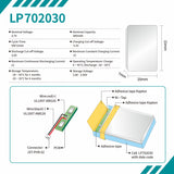 KEEPBATT Batteria ai polimeri di litio ricaricabile KB-LP 702030 Lipo 3,7 V 380 mAh per GPS