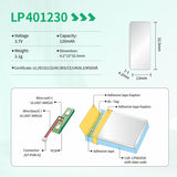 LP401230 Batteria ai polimeri di litio da 3,7 V e 120 mAh: alimentazione per cuffie Bluetooth e LED