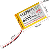 Batteria LiPo ricaricabile 3.7V 6000mAh 1S 3C 906090 con scheda protettiva, connettore PH2.0 per Arduino ESP32, pacchetto batterie RPI e UPS