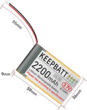 Batteria ai polimeri di litio ricaricabile LiPo 3,7 V 2200 mAh 1S 3C 903659 con scheda di protezione, connettore MX1.25 per scheda di sviluppo Arduino ESP32