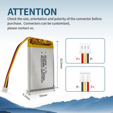 LP603450NTC Lipo 3.7V 1050mAh Batteria ai polimeri di litio per campanelli, computer e trasmettitori WiFi