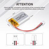 KEEPBATT Batteria ai polimeri di litio KB-LP 502030 Lipo 3,7 V 250 mAh per cuffie Bluetooth