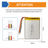 LP954674NTC Batteria ai polimeri di litio Lipo 3,7 V 4050 mAh compatibile con cuffie Bluetooth, altoparlante, campanello