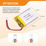 KB-LP 803040 Lipo 3.7V 1000mAh Batteria ricaricabile ai polimeri di litio per GPS