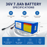 36V 7.8Ah 10S3P 18650 batteria bicicletta veicolo elettrico con caricatore