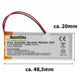 3,7V 400mAh Li-Polymer Batteria per Cardo Rider Q1/Scala Rider Q3, Sostituisce WW452050PL, WW452050PL_C
