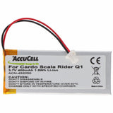3,7V 400mAh Li-Polymer Batteria per Cardo Rider Q1/Scala Rider Q3, Sostituisce WW452050PL, WW452050PL_C