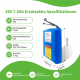 36V 7,5Ah Batteria sostitutiva per scooter elettrico Doc Green EKS33 EKS66 EKS77