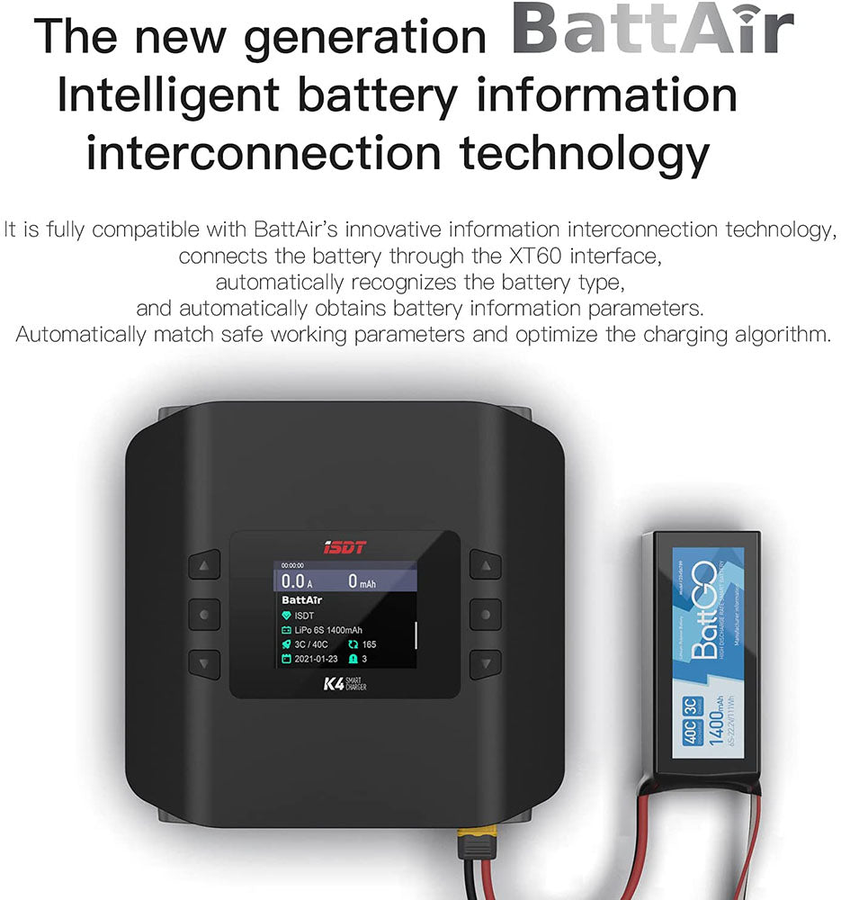 K4 ISDT Lipo Caricabatteria AC 400W DC 600WX2 Caricatore Balance –  batteryzone-IT