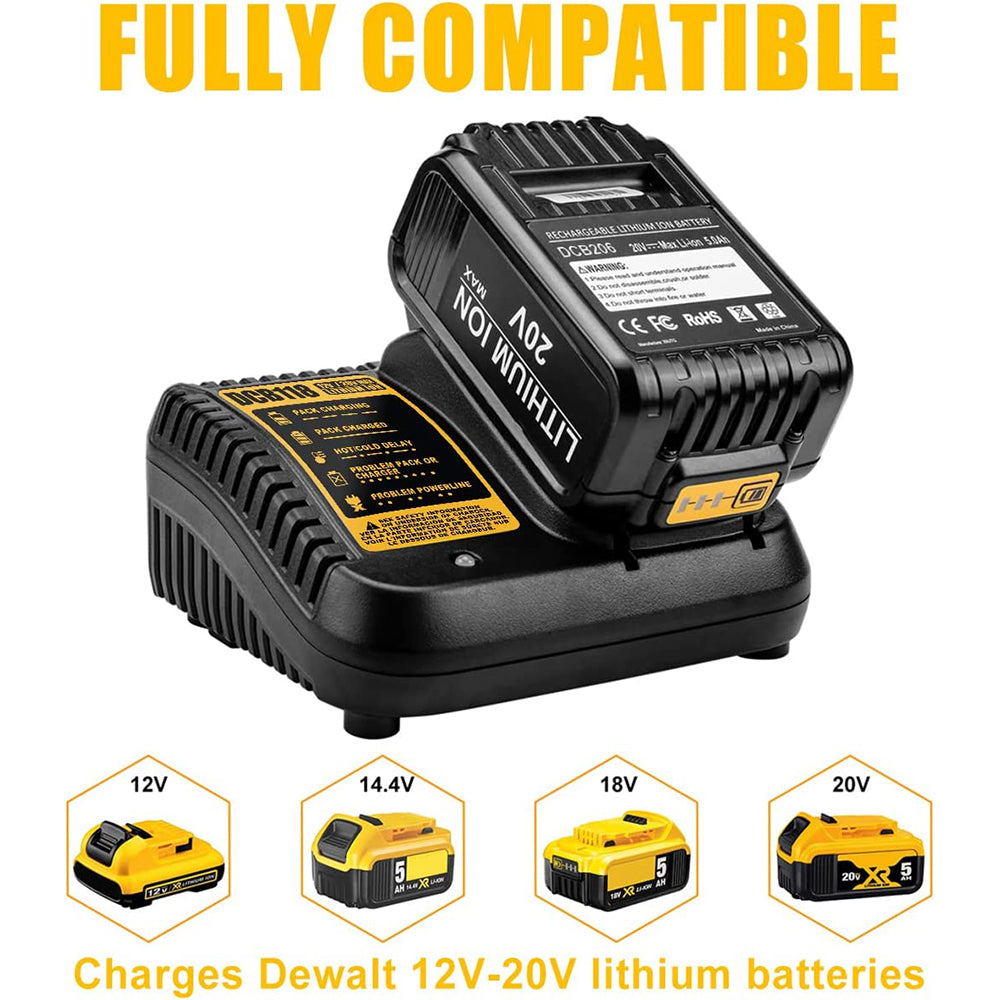 Dewalt - Caricabatterie per batterie 10.8V, 12V, 14.4V, 18V