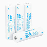 4 pezzi 3000mAh 3.7V 18650 batteria al litio ricaricabile