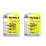 8 pezzi / 2 schede AA Accu NIMH 600 mAh Batteria da 1,2 V Capacità effettiva della fotocamera digitale