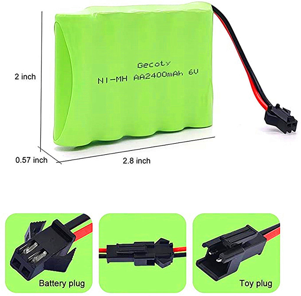 YUNIQUE GREEN-CLEAN-POWER - Batteria Ni-MH Ricaricabile 4.8V 2400mAh AA | Connettore SM 2P | Per RC Boat, RC Bus, Drone Radiofly Space Kondor | Incluso Cavo USB, Verde YUNIQUE GREEN-CLEAN-POWER - Batteria Ni-MH Ricaricabile 4.8V 2400mAh AA | Connettore SM 2P | Per RC Boat, RC Bus, Drone Radiofly Space Kondor | Incluso Cavo USB, Verde
