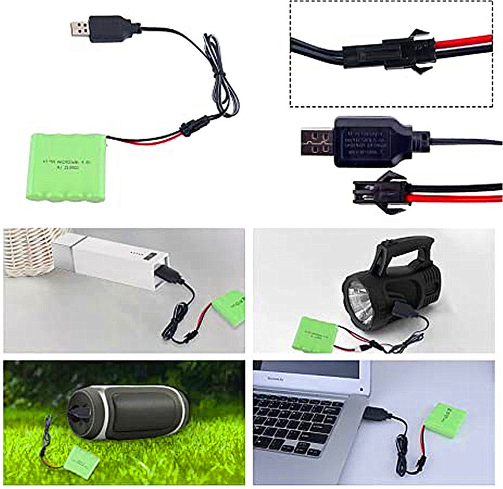 Pacco batteria ricaricabile NI-MH AA da 4,8 V 2400 mAh con spina SM-2P – -IT Pacco batteria ricaricabile NI-MH AA da 4,8 V 2400 mAh con spina SM-2P – -IT