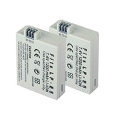 Batteria per fotocamera 2PCS LP E5 per 450d 500d 1000d kiss x2 x3 f batteria ribelle xs xsi t1i 1200mAh