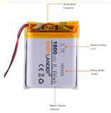 3,7 V Batteria Ai Polimeri Di Litio 103443 1800 MAH Dispositivo Di Navigazione GPS Radio DVR Auto TD-V26 JH-MD07D